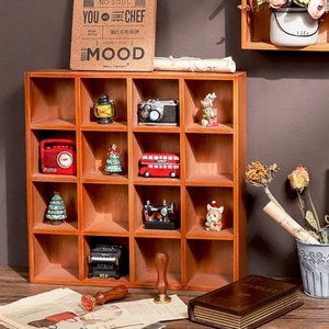Apothecary Wooden Desk Organizer 16 compartments, Wall Organizer